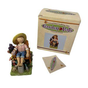 Garden Pals Emily Enjoying Her Garden Figurine National Home Gardening Club 2.5"